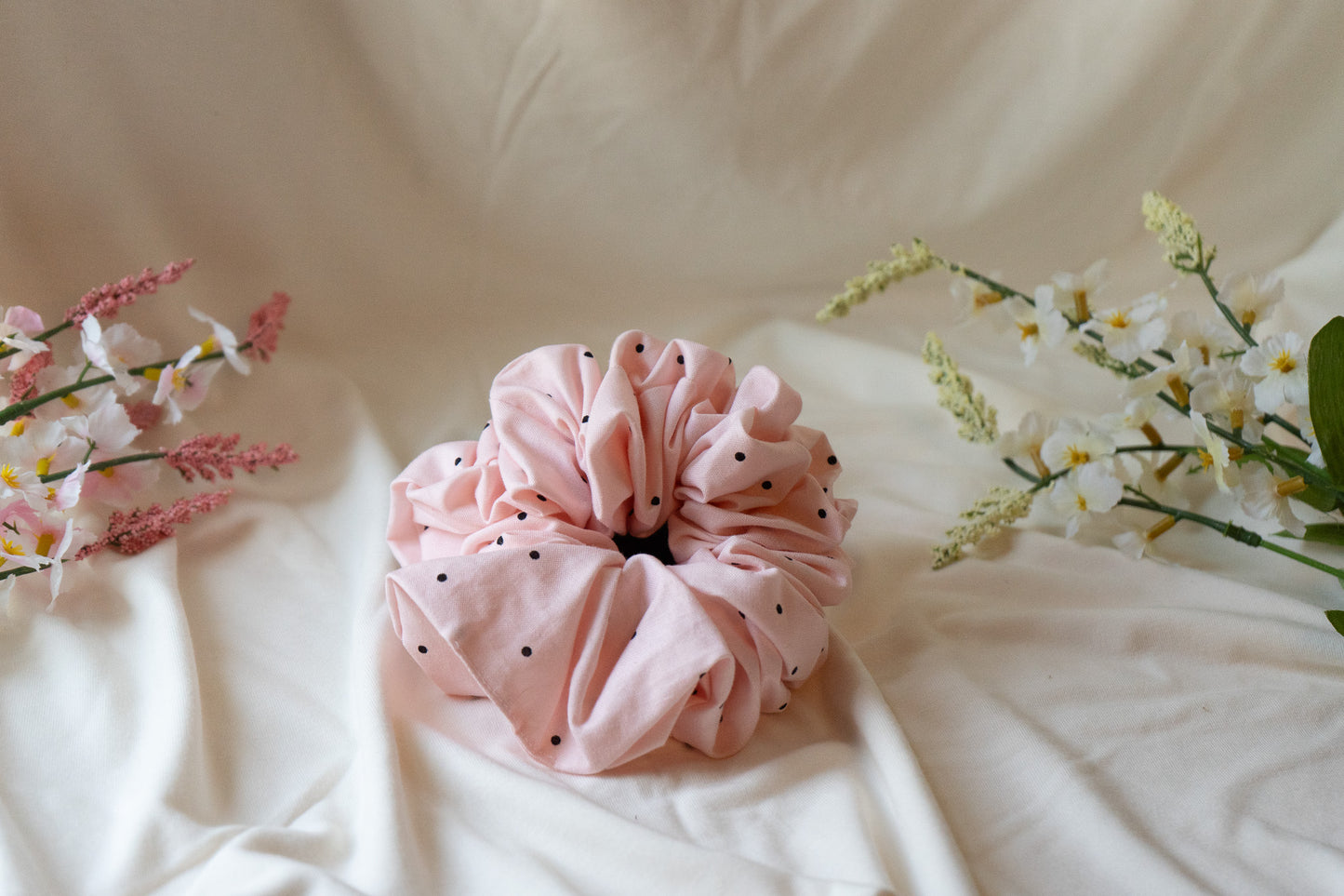Pink Polka Dot Jumbo Scrunchie