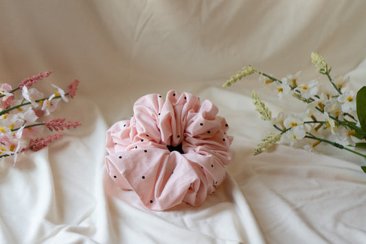 Pink Polka Dot Jumbo Scrunchie