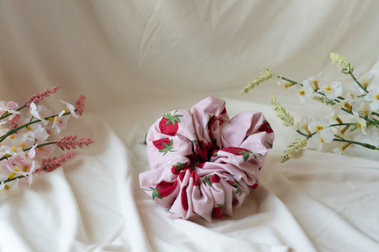 Strawberry Jumbo Scrunchie