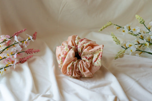 Pink Floral Jumbo Scrunchie
