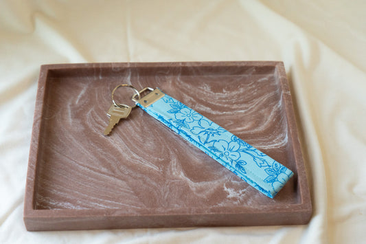 Blue Tropical Wristlet keychain