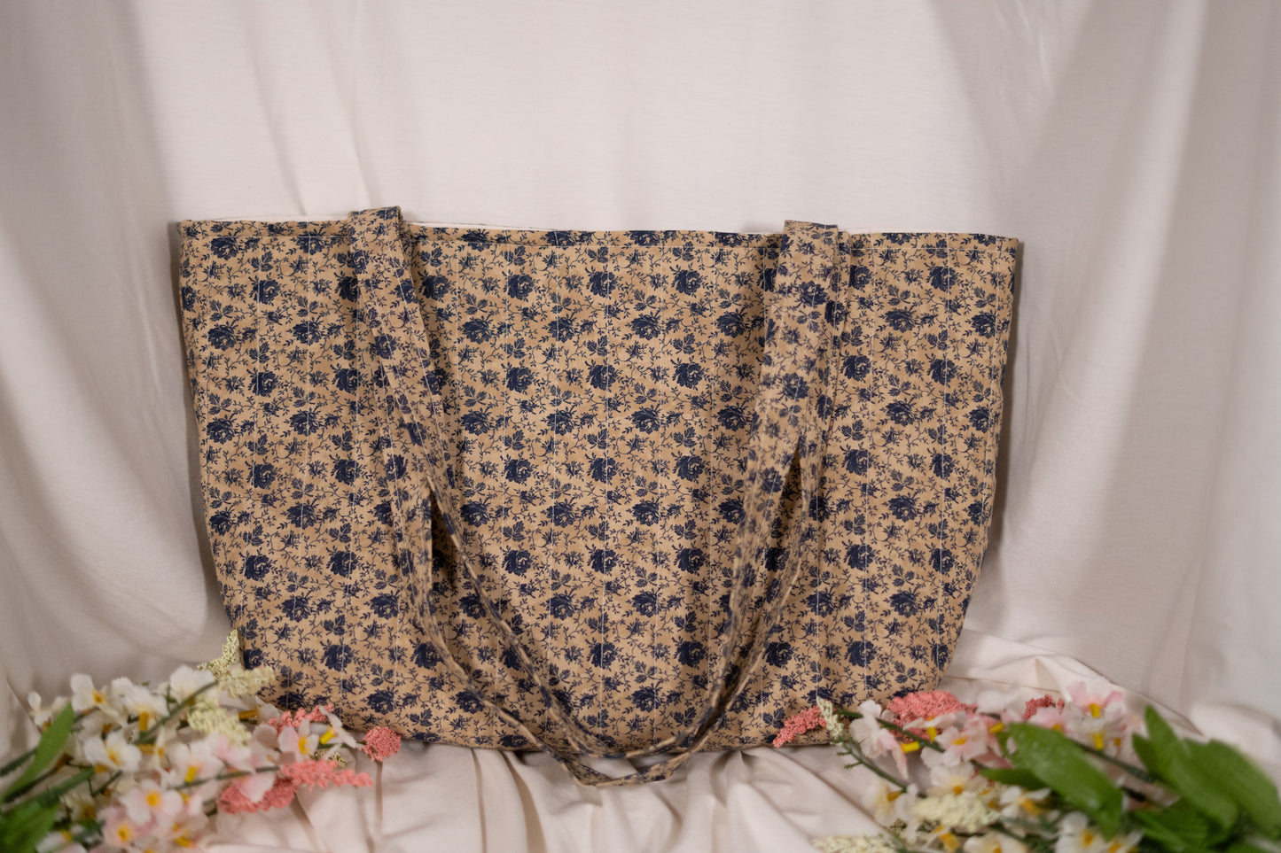 Dark Floral Tote Bag